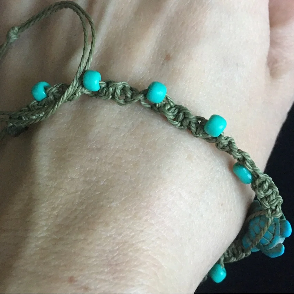 Turquoise Color Blue and Green Turtle Bracelet